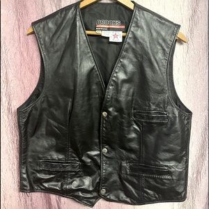 Brooks black leather vest